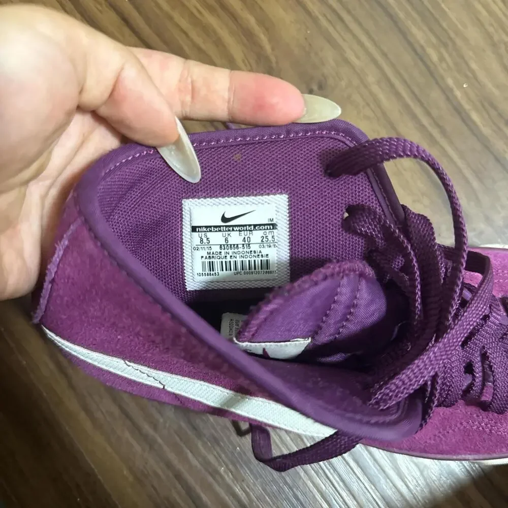 Nike purple and white suede high top trainers US Size 8.5 EUR 40 - Picture 5 of 5